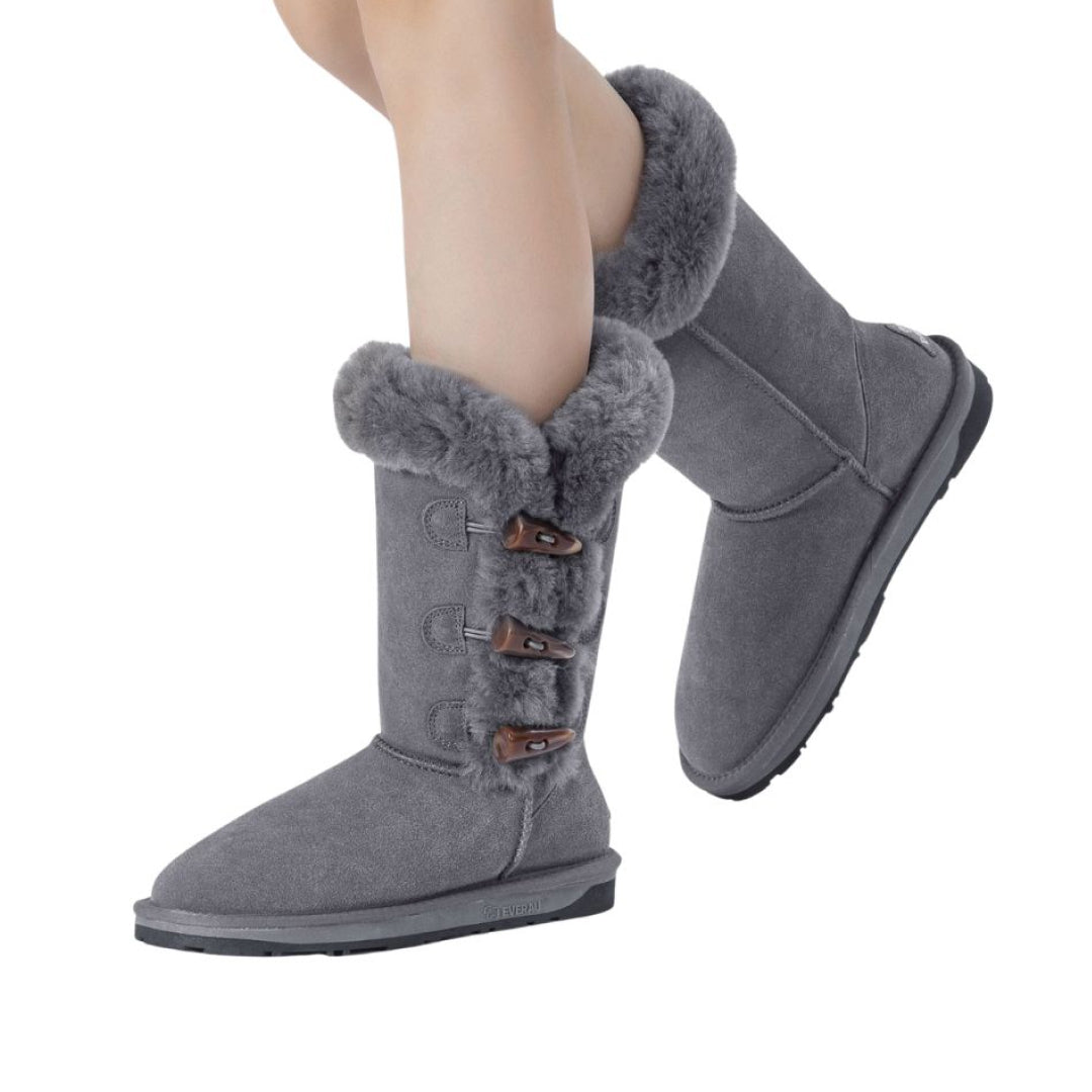 EVERAU Ashy Grey Tall Boots Botki Szare