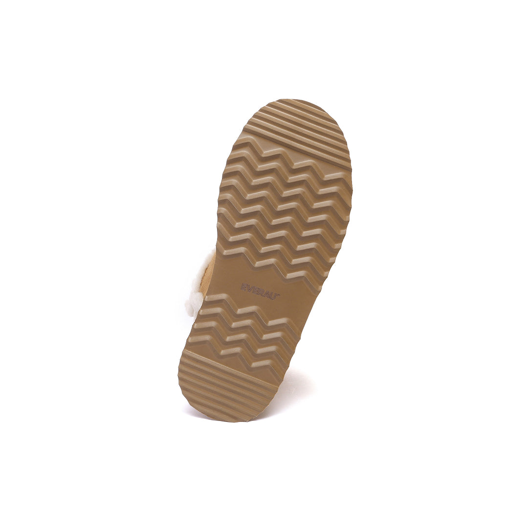 EVERAU Barren Chestnut Leather Chic Platform Short Boots Botki Brązowe