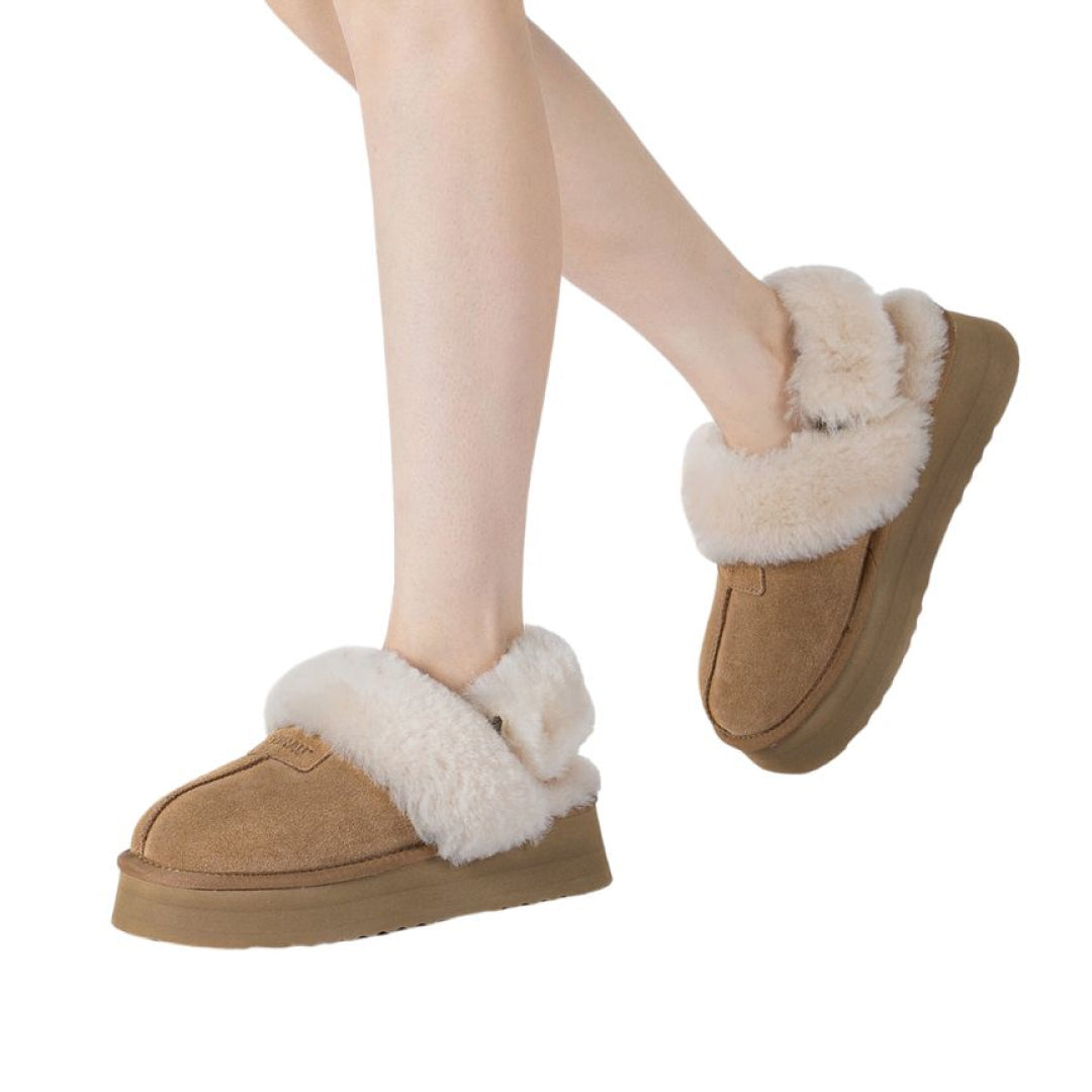 EVERAU Fantail Chestnut Leather Slippers With Two Removable Straps Kapcie Brązowe