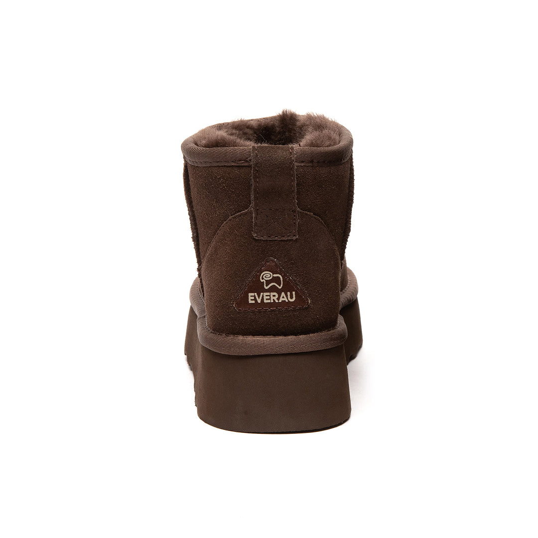 EVERAU Heron Chocolate Ultra Mini Platform Boots Botki Brązowe