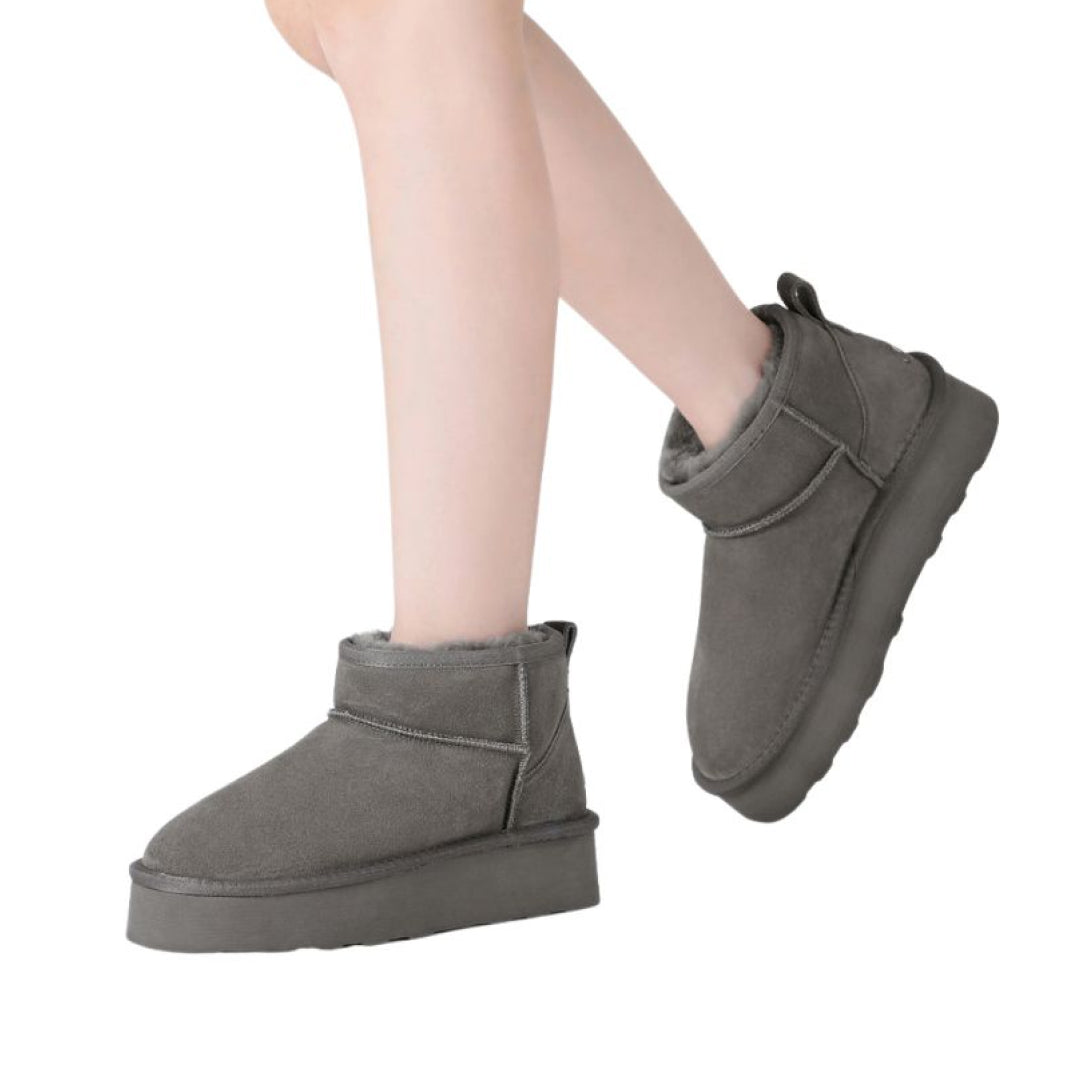 EVERAU Heron Grey Ultra Mini Platform Boots Botki Szare