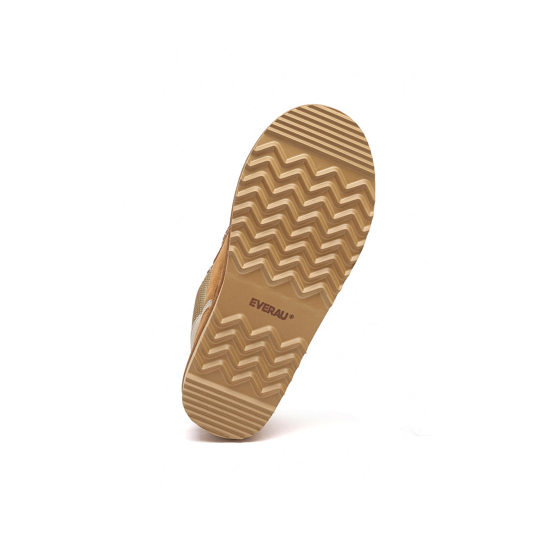 EVERAU Marbled Chestnut Lace up Platform Boots Sneakersy Brązowe