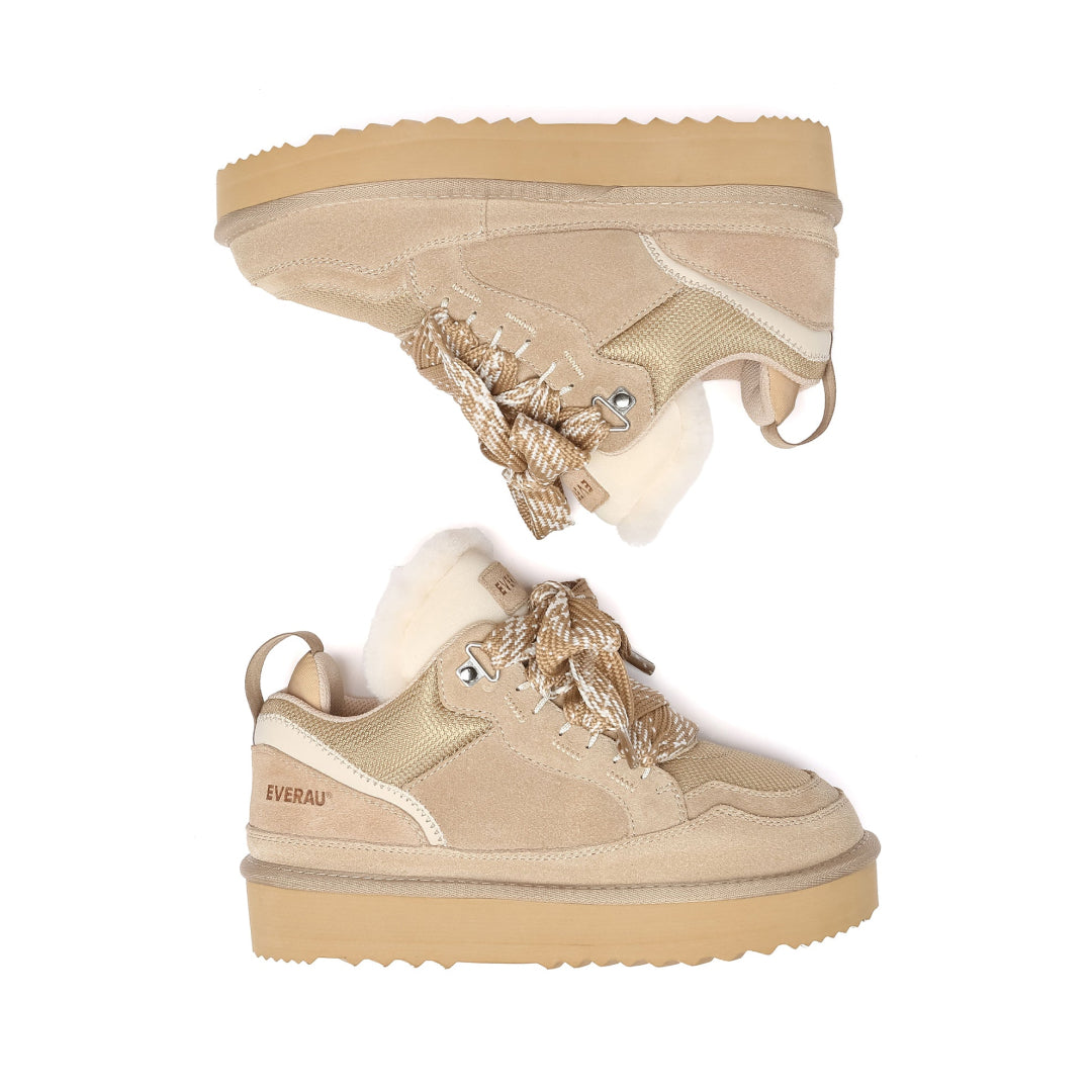 EVERAU Marbled Sand Lace up Platform Boots Sneakersy Piaskowe