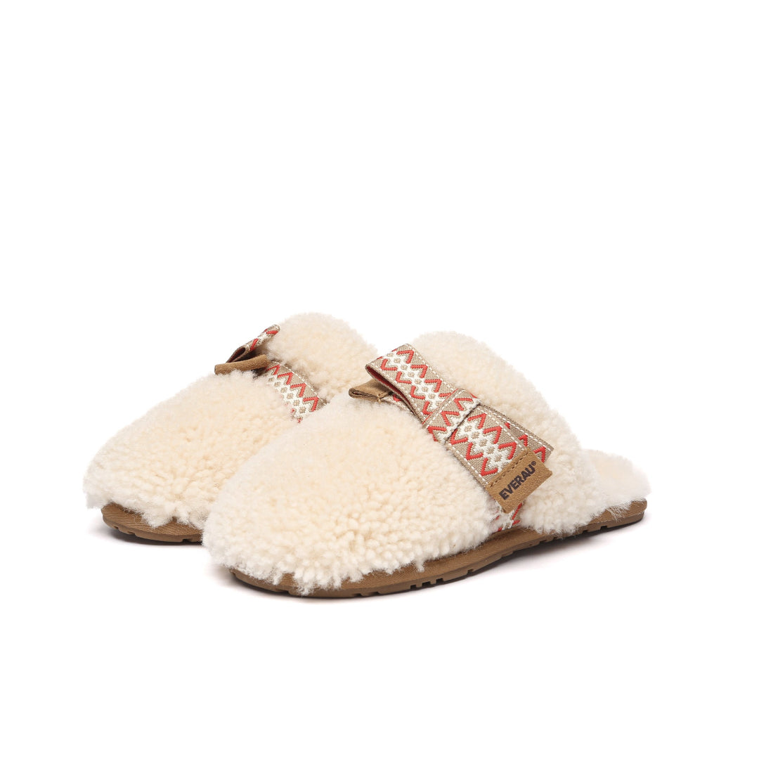 EVERAU Moorhen Cream Bow Slippers Kapcie Kremowe