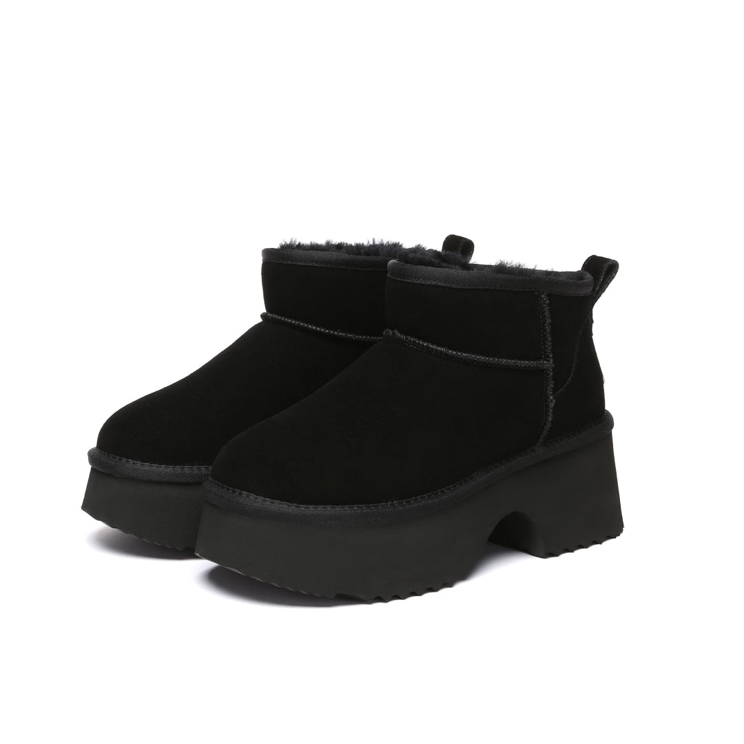 EVERAU Nicobar Black Mid Boots Botki Czarne