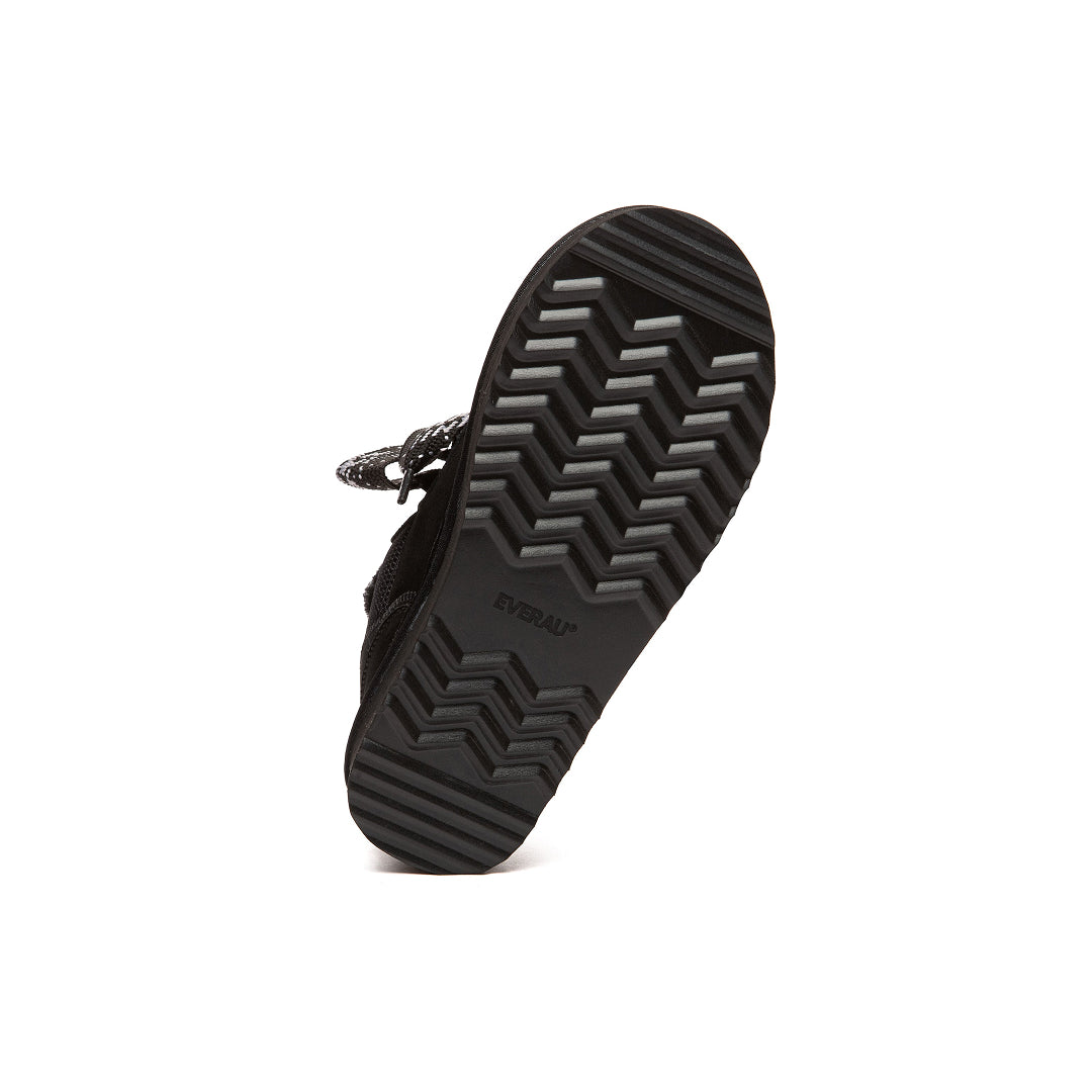 EVERAU Papuan Black Lace Up Sneakersy Czarne