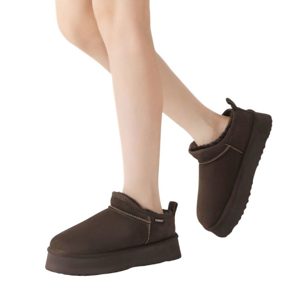 EVERAU Partridge Chocolate Platform Ultra Mini Boots Botki Czekoladowe
