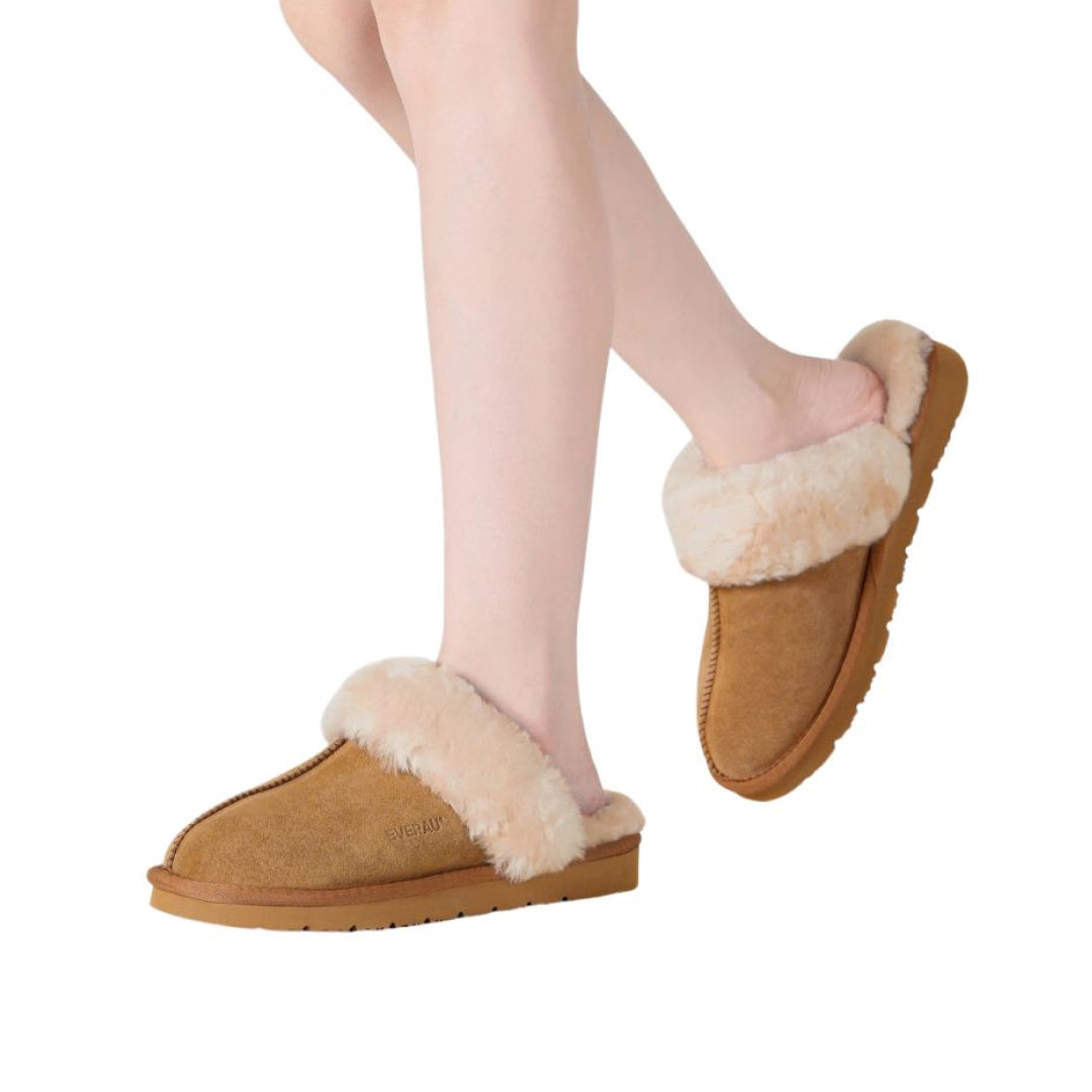 EVERAU Raven Chestnut Slippers Kapcie Brązowe