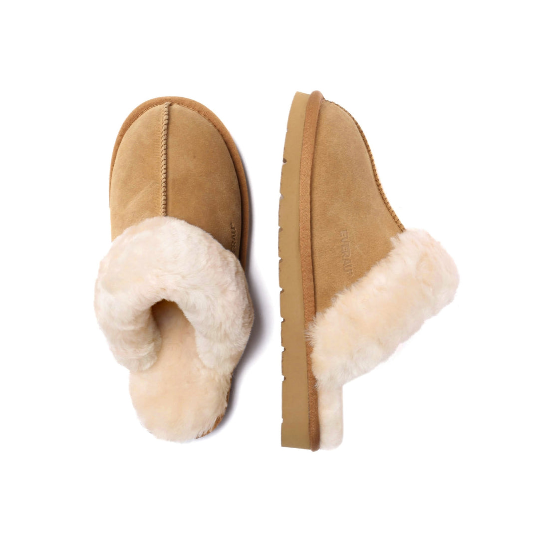 EVERAU Raven Chestnut Slippers Kapcie Brązowe