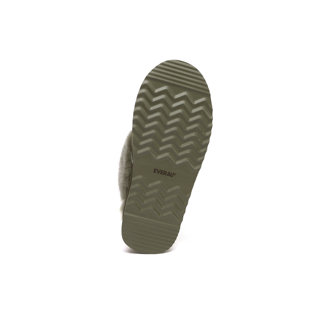 EVERAU Wagtail Caribou Platform Slippers Kapcie Zielone