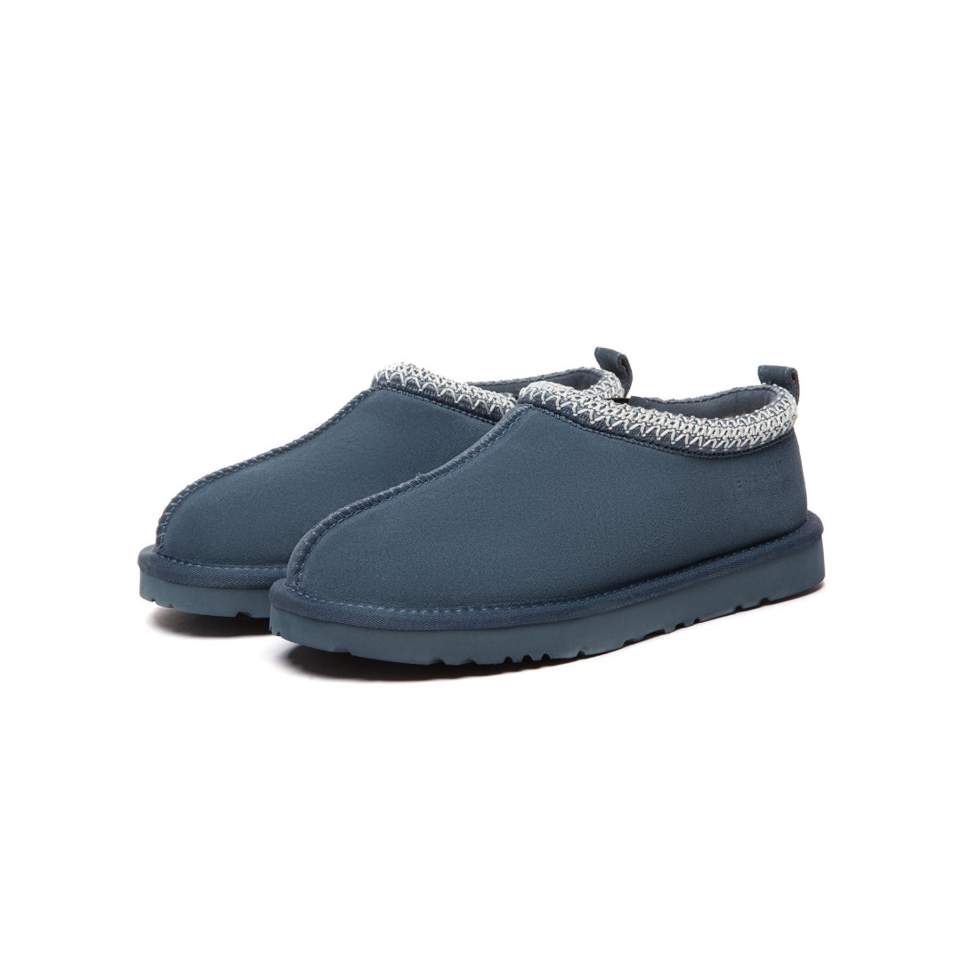 EVERAU Wigeon Denim Blue Leather Slippers Kapcie Niebieskie