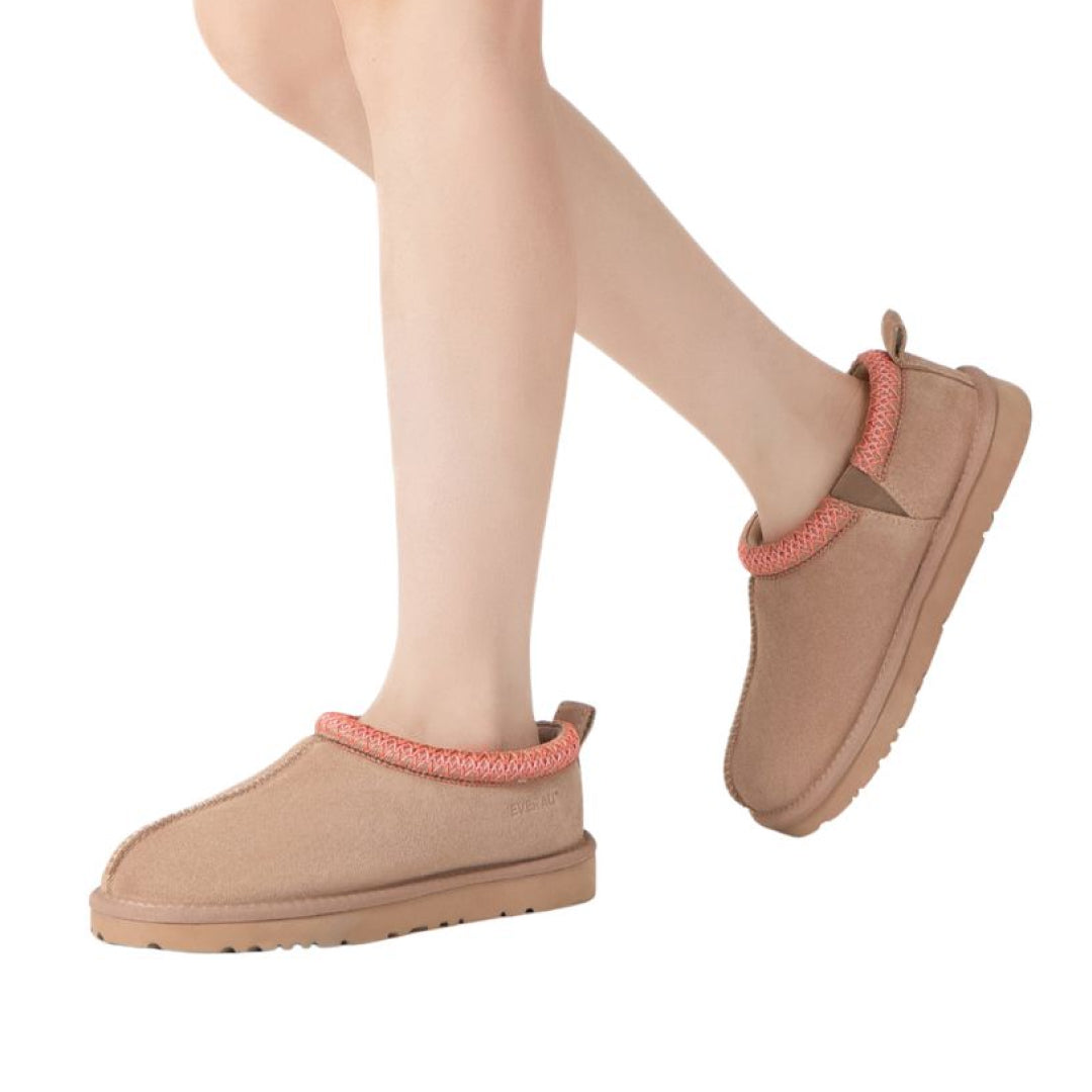 EVERAU Wigeon Blush Pink Leather Slippers Kapcie Różowe